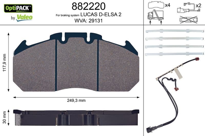 set placute frana,frana disc VALEO OPTIPACK 882220