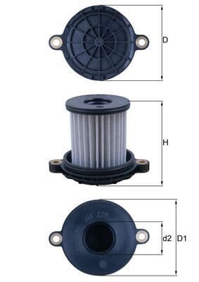 Filtru hidraulic, cutie de viteze automata MAHLE HX 229