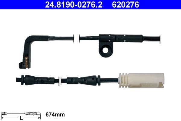 senzor de avertizare,uzura placute de frana ATE 24.8190-0276.2
