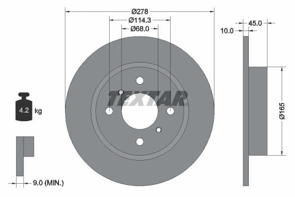 Disc frana TEXTAR 92128700