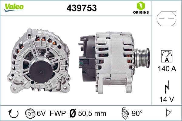Generator / Alternator VALEO ORIGINS NEW OE TECHNOLOGY 439753