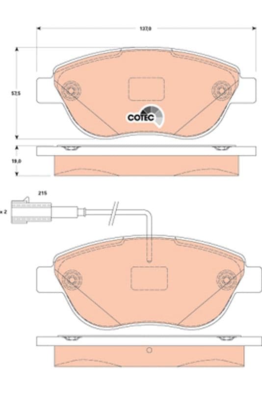 set placute frana,frana disc TRW COTEC GDB1829