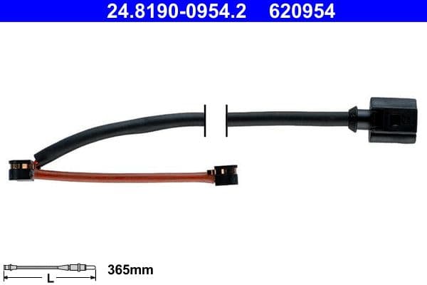 senzor de avertizare,uzura placute de frana ATE 24.8190-0954.2