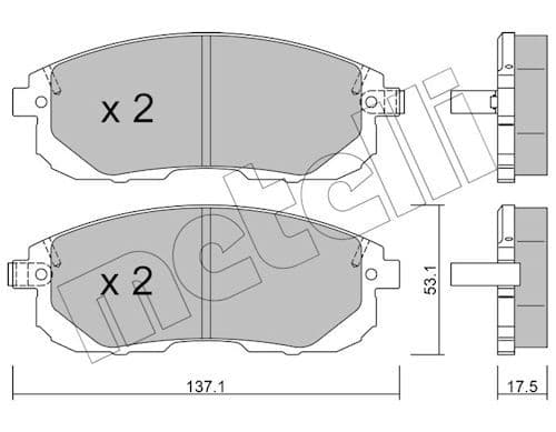 set placute frana,frana disc METELLI 22-0876-1