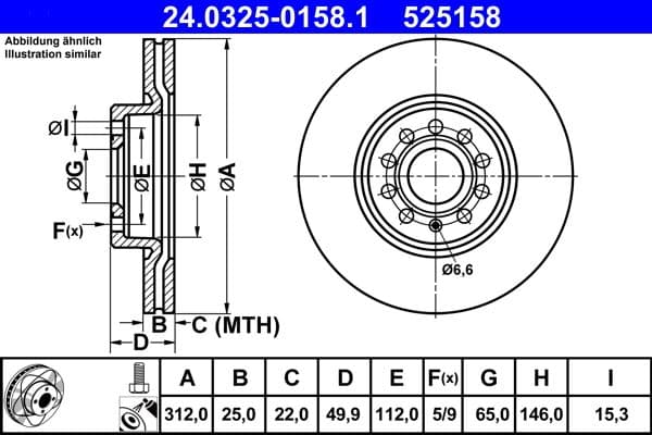Disc frana ATE PowerDisc 24.0325-0158.1