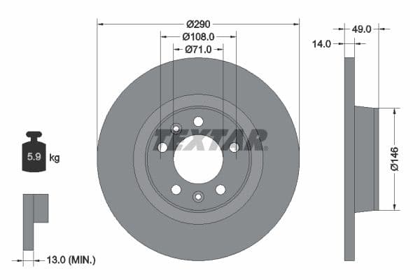 Disc frana TEXTAR 92157100