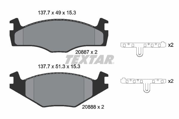 set placute frana,frana disc TEXTAR 2088707