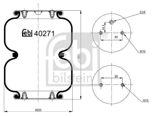 Burduf, suspensie pneumatica FEBI BILSTEIN 40271