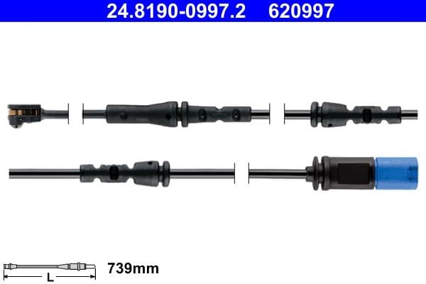 senzor de avertizare,uzura placute de frana ATE 24.8190-0997.2