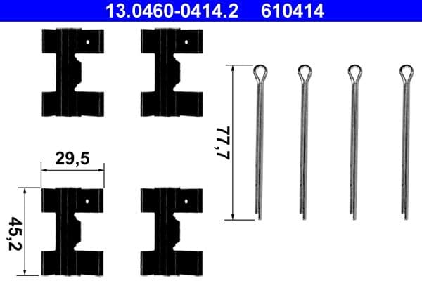 Set accesorii, placute frana ATE 13.0460-0414.2
