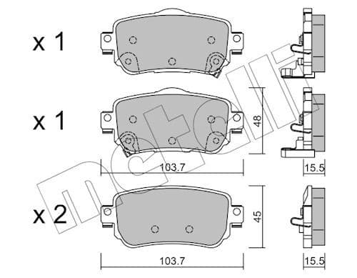 set placute frana,frana disc METELLI 22-1011-0