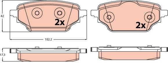 set placute frana,frana disc TRW GDB2561