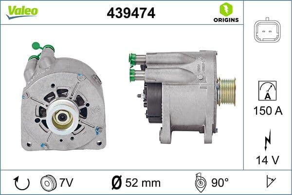 Generator / Alternator VALEO ORIGINS NEW OE TECHNOLOGY 439474