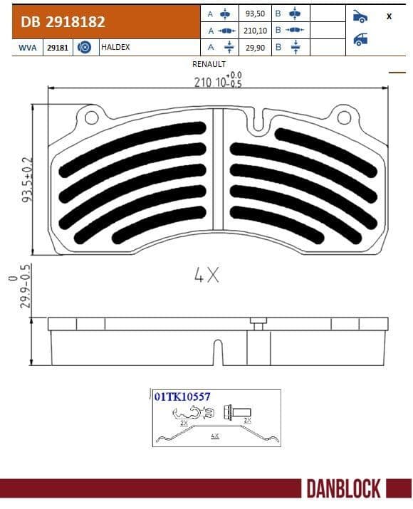 set placute frana,frana disc DANBLOCK DB 2918182