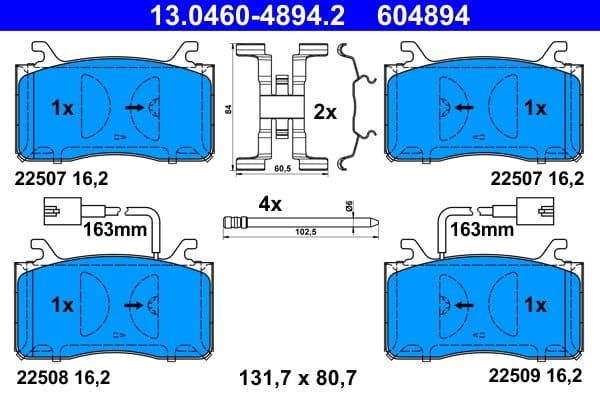 set placute frana,frana disc ATE 13.0460-4894.2