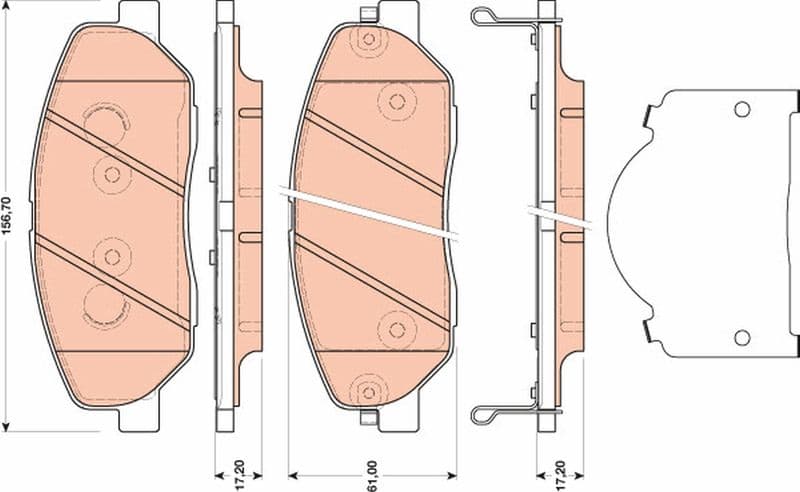 set placute frana,frana disc TRW GDB3483