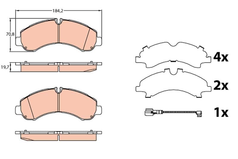set placute frana,frana disc TRW GDB3645