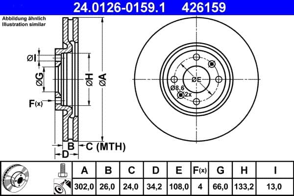 Disc frana ATE 24.0126-0159.1
