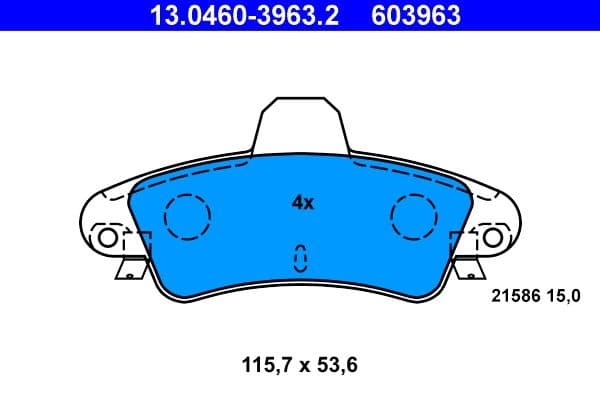 set placute frana,frana disc ATE 13.0460-3963.2
