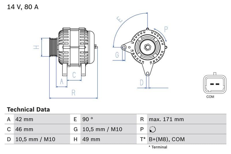 Generator / Alternator BOSCH 0 986 082 740