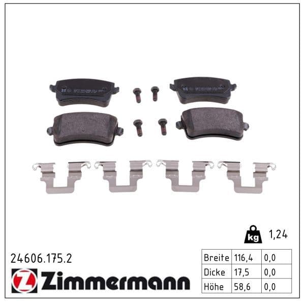 set placute frana,frana disc ZIMMERMANN 24606.175.2