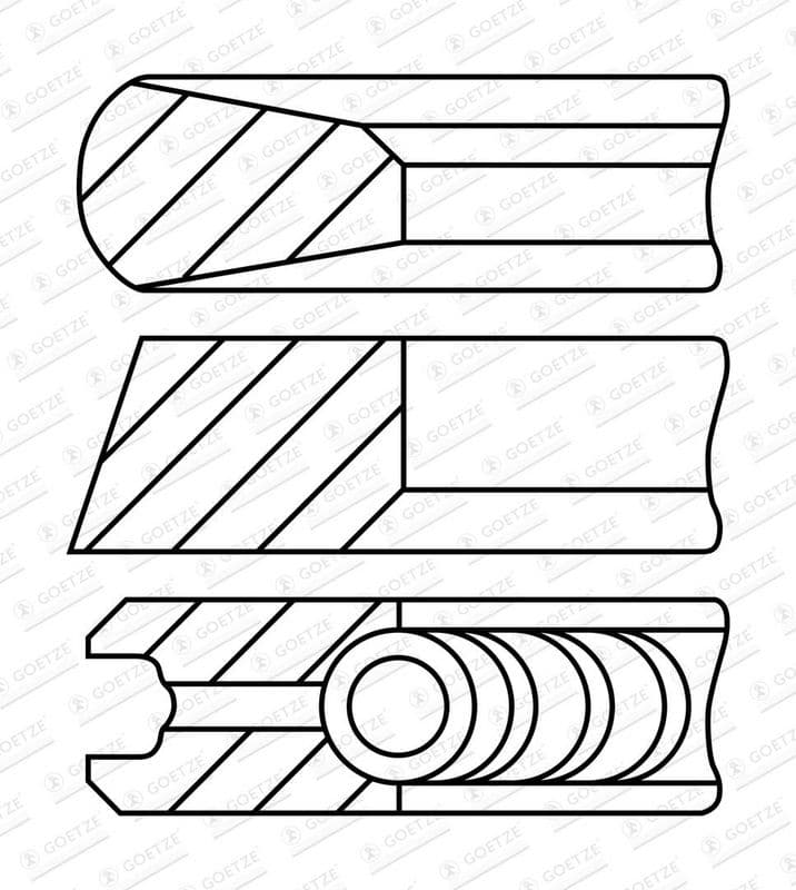 Set segmenti piston GOETZE ENGINE Goetze Diamond Coated® LKZ-Ring® 08-449600-00