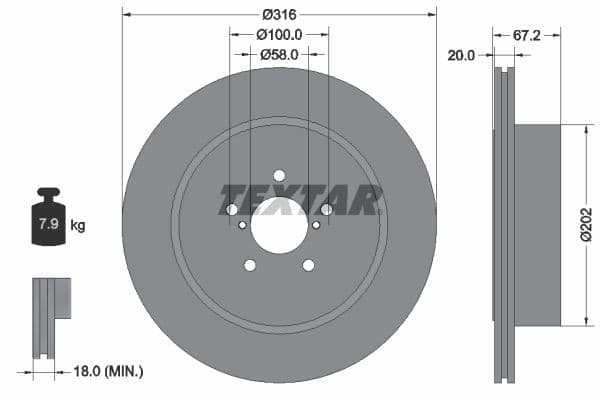 Disc frana TEXTAR PRO 92173703