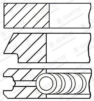 Set segmenti piston GOETZE ENGINE Goetze Diamond Coated® LKZ-Ring® 08-436506-00