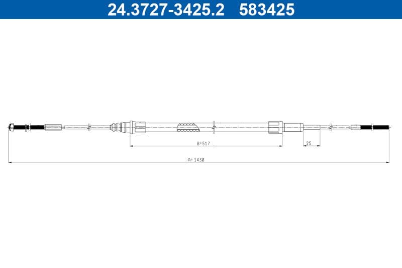 Cablu, frana de parcare ATE 24.3727-3425.2