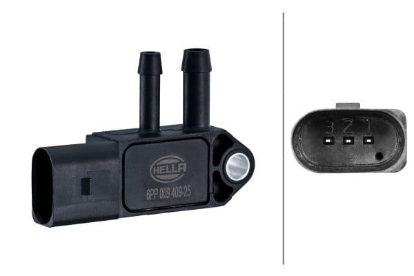 Senzor, presiune gaze evacuare HELLA 6PP 009 409-251