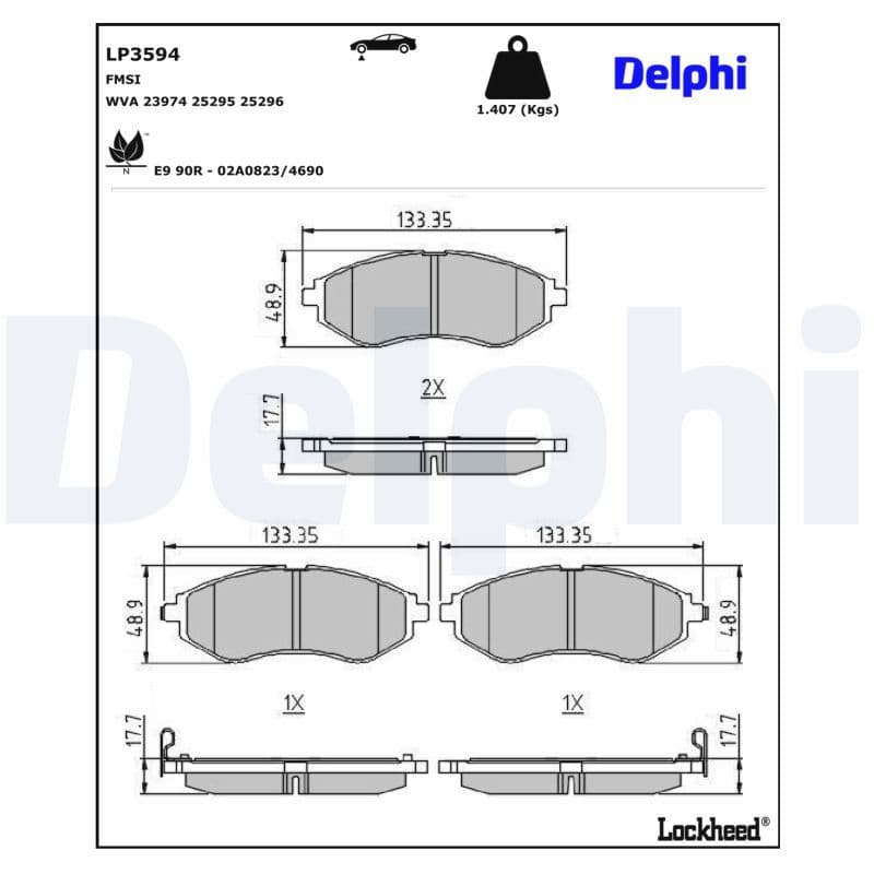 set placute frana,frana disc DELPHI LP3594