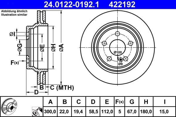 Disc frana ATE 24.0122-0192.1