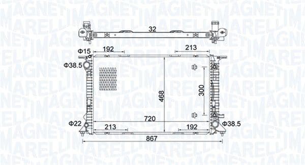 Radiator, racire motor MAGNETI MARELLI 350213161800