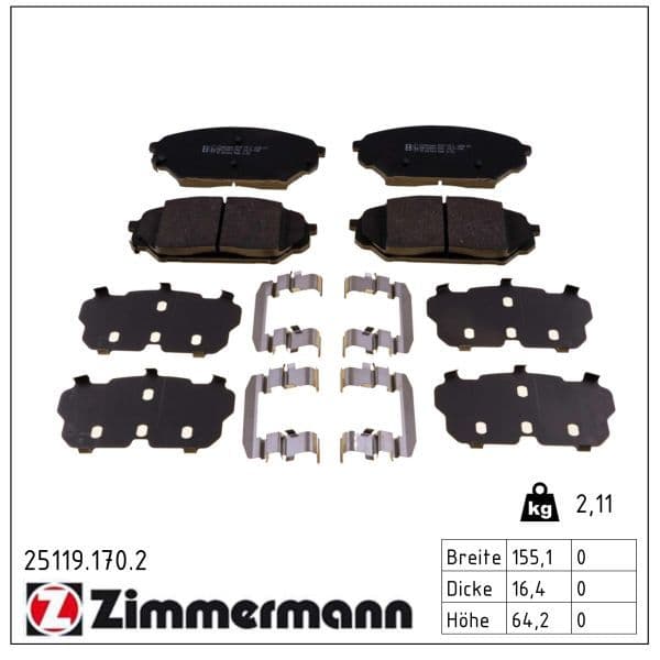 set placute frana,frana disc ZIMMERMANN 25119.170.2