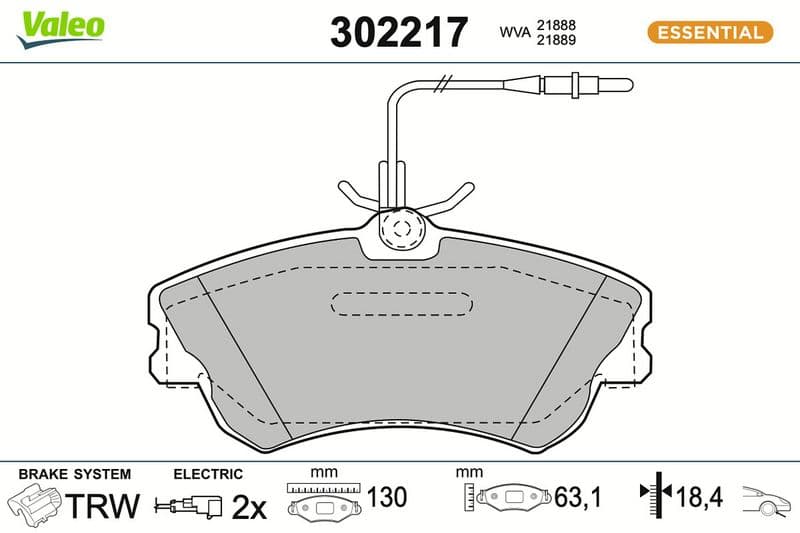 set placute frana,frana disc VALEO ESSENTIAL 302217