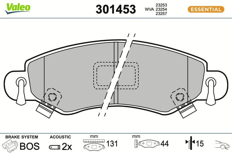 set placute frana,frana disc VALEO ESSENTIAL 301453