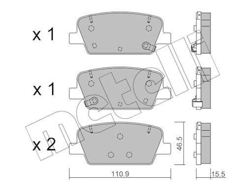 set placute frana,frana disc METELLI 22-1283-0