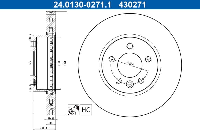 Disc frana ATE 24.0130-0271.1