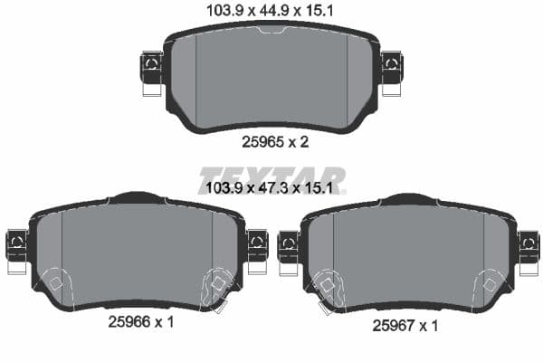 set placute frana,frana disc TEXTAR 2596501