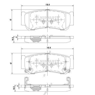 set placute frana,frana disc NIPPARTS J3610517