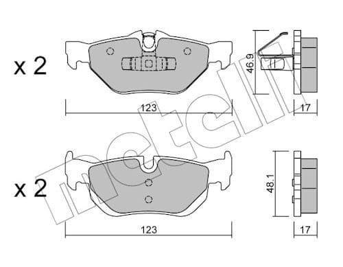 set placute frana,frana disc METELLI 22-0642-0