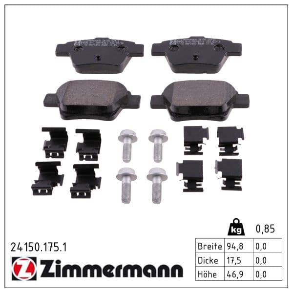 set placute frana,frana disc ZIMMERMANN 24150.175.1