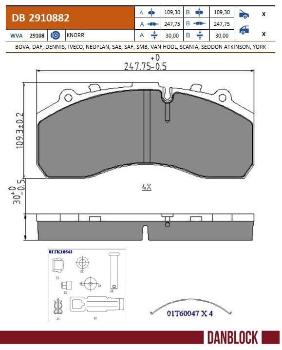 set placute frana,frana disc DANBLOCK DB 2910882