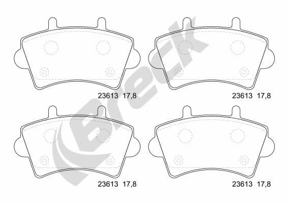 set placute frana,frana disc BRECK 23613 00 703 00
