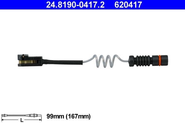 senzor de avertizare,uzura placute de frana ATE 24.8190-0417.2
