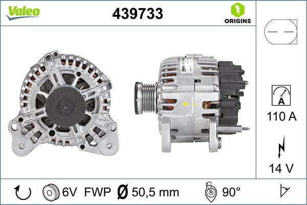Generator / Alternator VALEO ORIGINS NEW OE TECHNOLOGY 439733