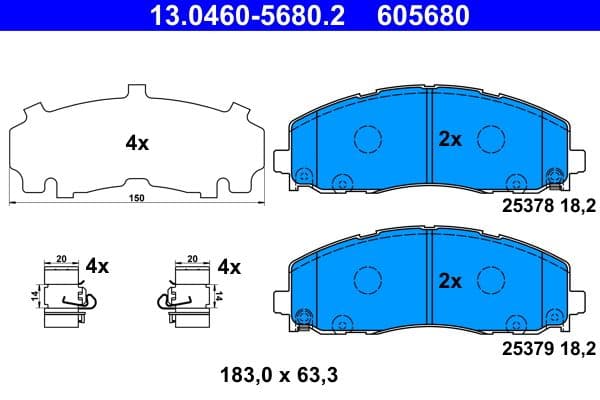 set placute frana,frana disc ATE 13.0460-5680.2