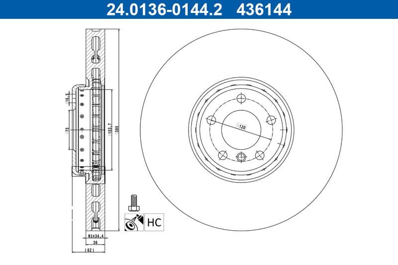 Disc frana ATE 24.0136-0144.2
