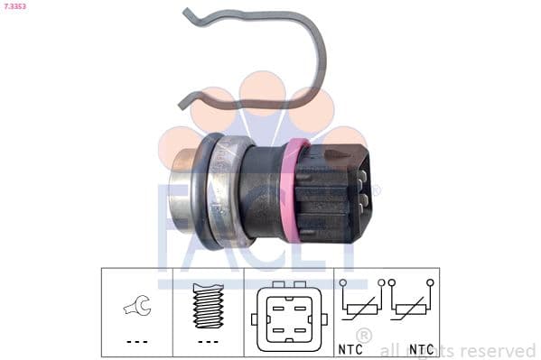 senzor,temperatura lichid de racire FACET Made in Italy - OE Equivalent 7.3353