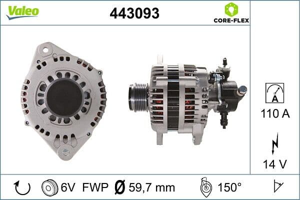 Generator / Alternator VALEO CORE-FLEX 443093